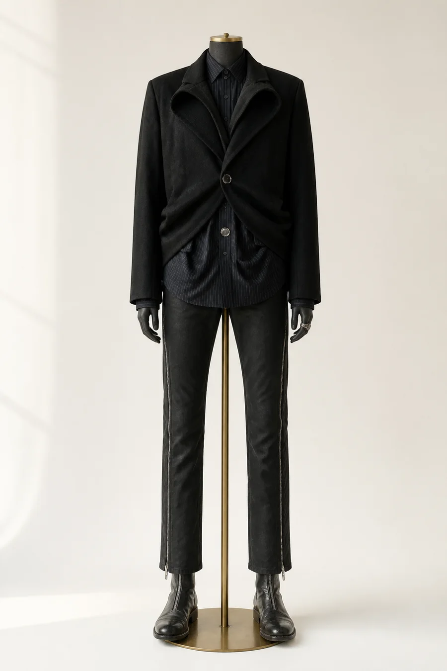 The draped column on a mannequin