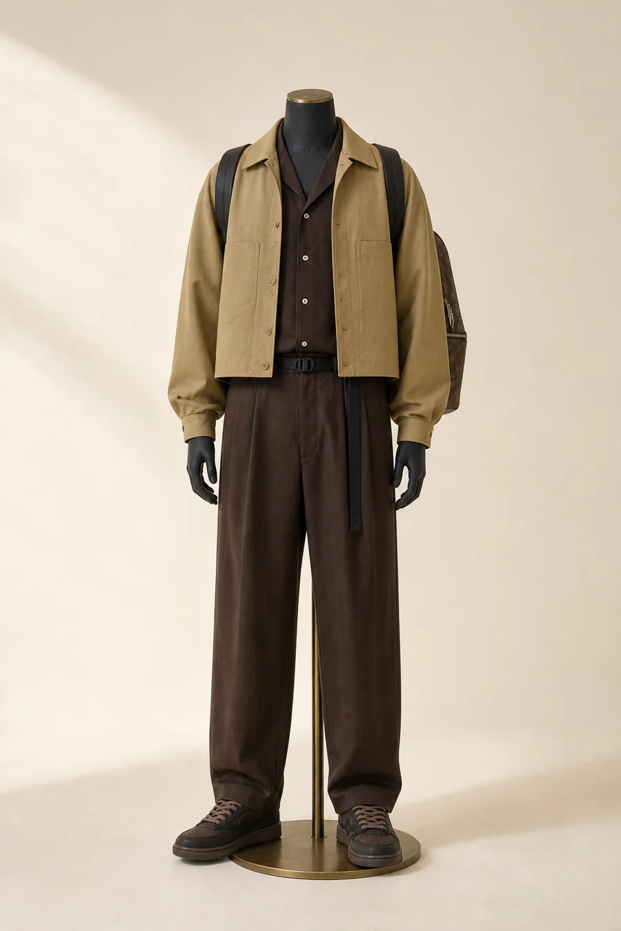 Velvet brown against chocolate on a mannequin