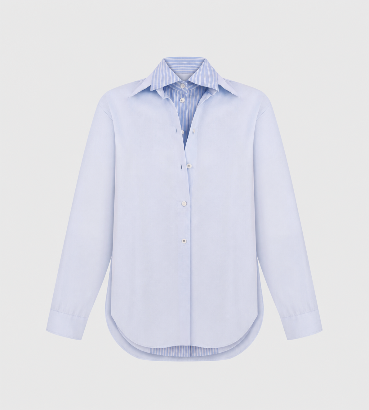 Litkovska Double Collar Poplin Shirt Blue at WDLT117, Toronto