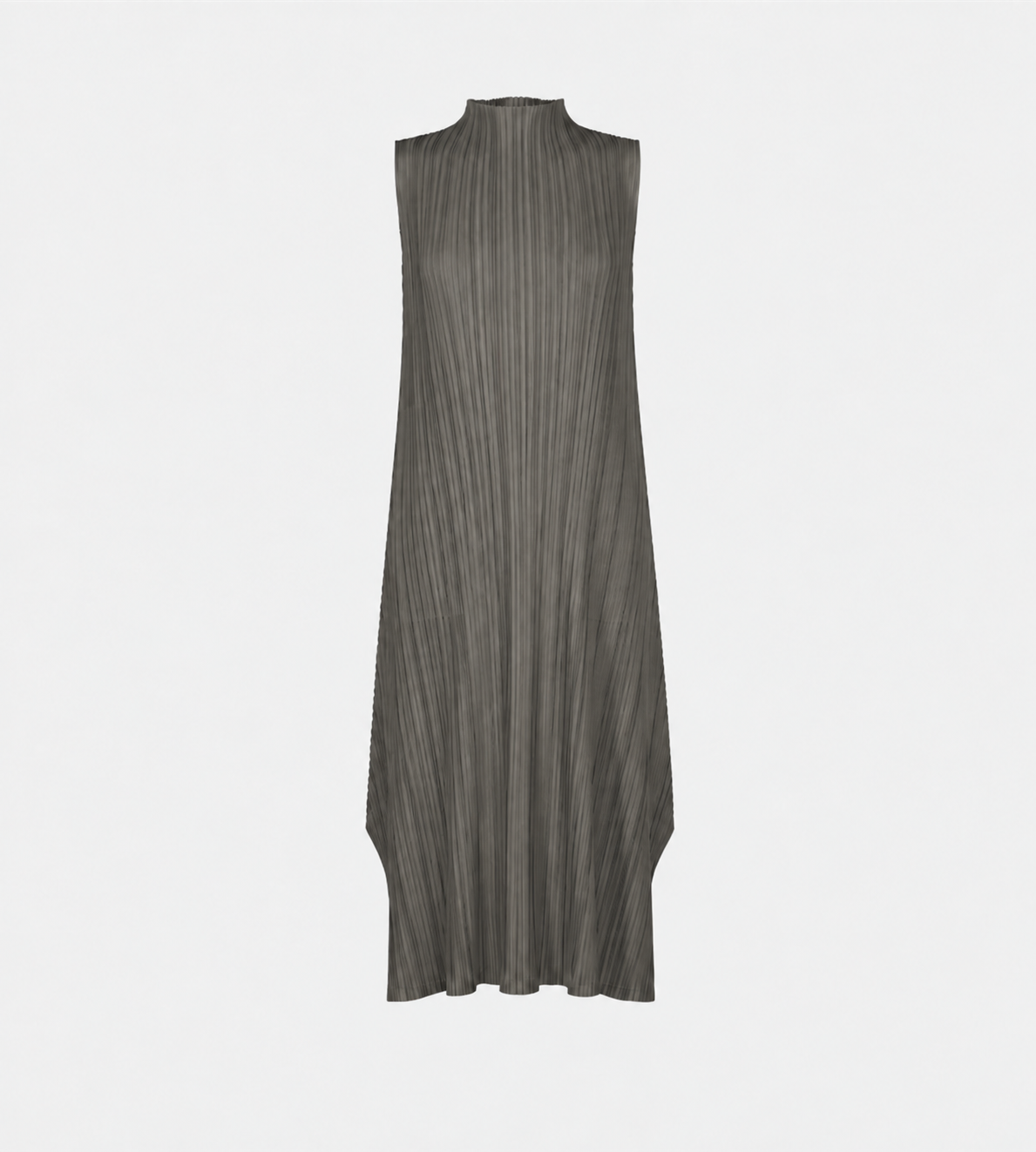 Pleats Please Issey Miyake Mellow Pleats Sleeveless High Neck Dress Charcoal at WDLT117, Toronto