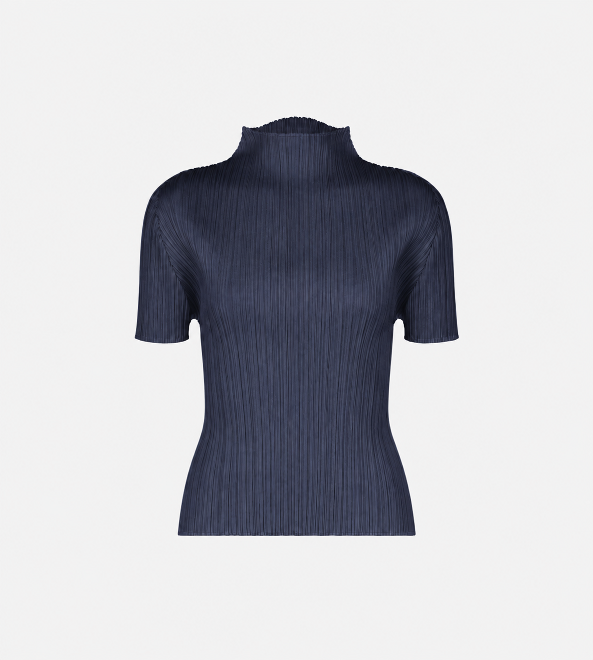Pleats Please Issey Miyake High Neck Top Navy Blue at WDLT117, Toronto