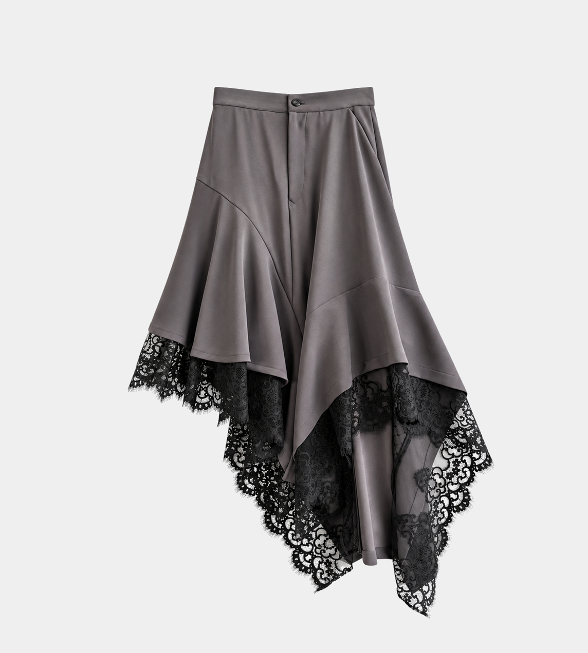 UJOH Random Hem Lace Skirt Charcoal at WDLT117, Toronto