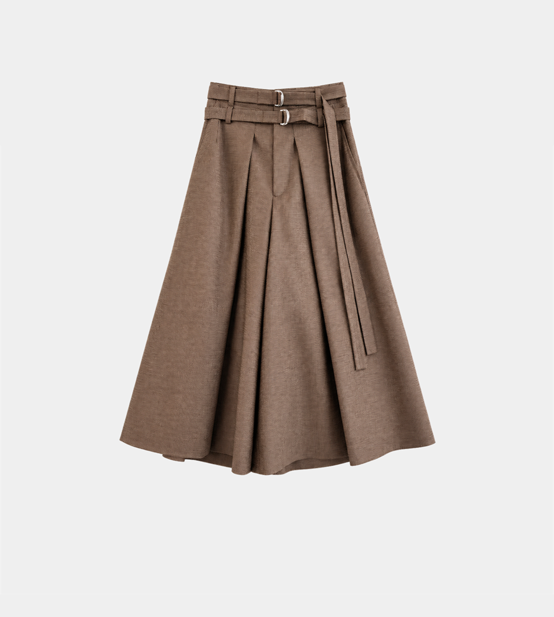 UJOH W Belt Tuck Pants Brown at WDLT117, Toronto