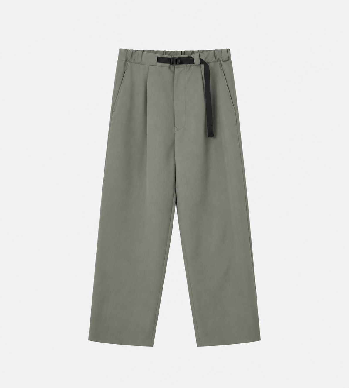 UJOH Tape-Belt 1 Tuck Pants Moss Green at WDLT117, Toronto