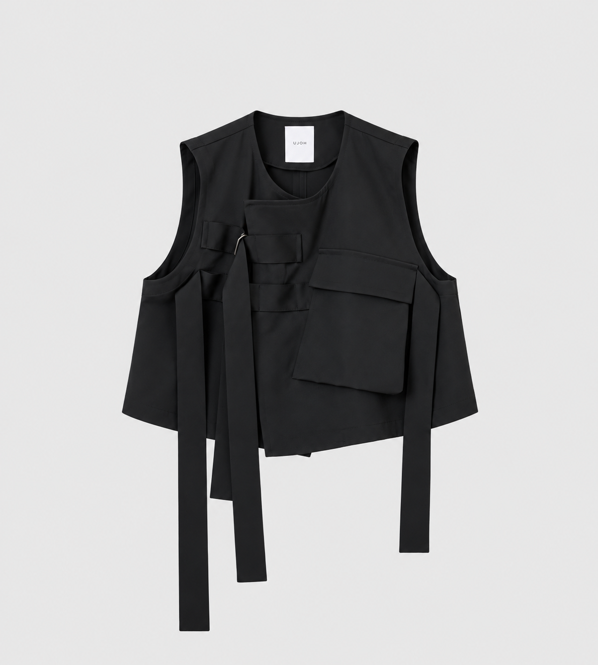 UJOH Big Pocket W Belted Vest Black at WDLT117, Toronto
