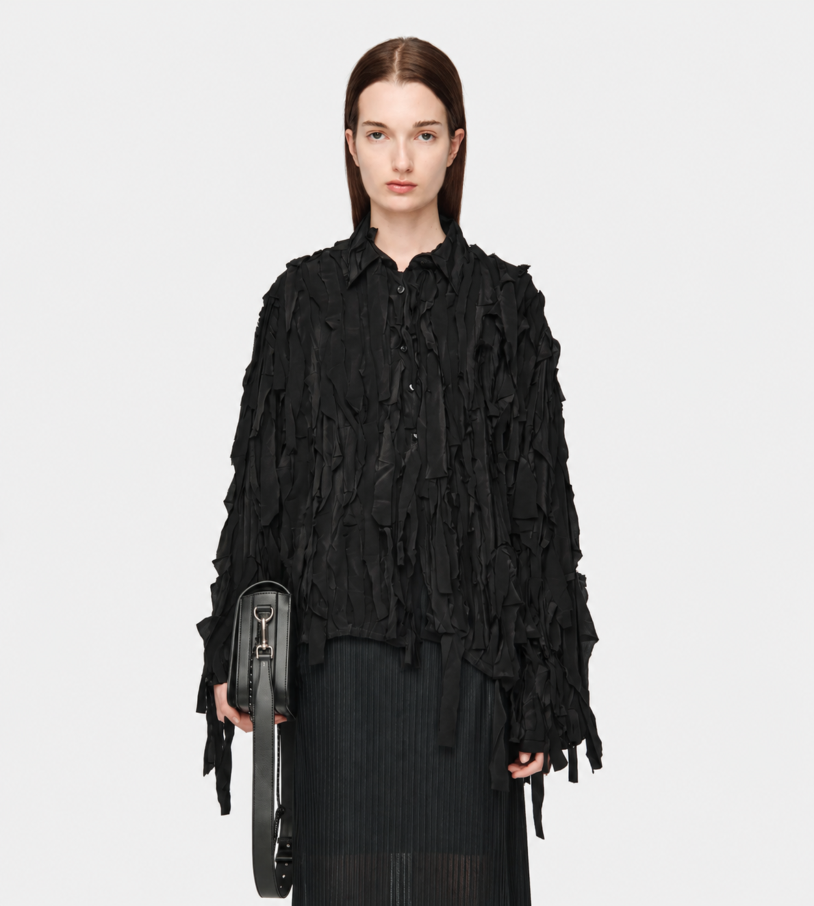 Song for the Mute L/S Cropped School Shirt Black at WDLT117, Toronto