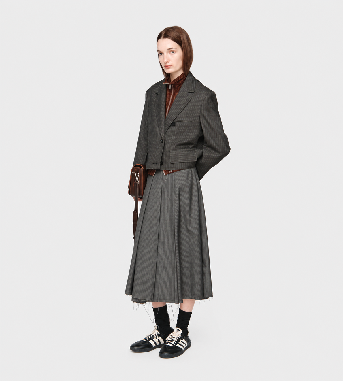 Song for the Mute Cropped Blazer Charcoal at WDLT117, Toronto