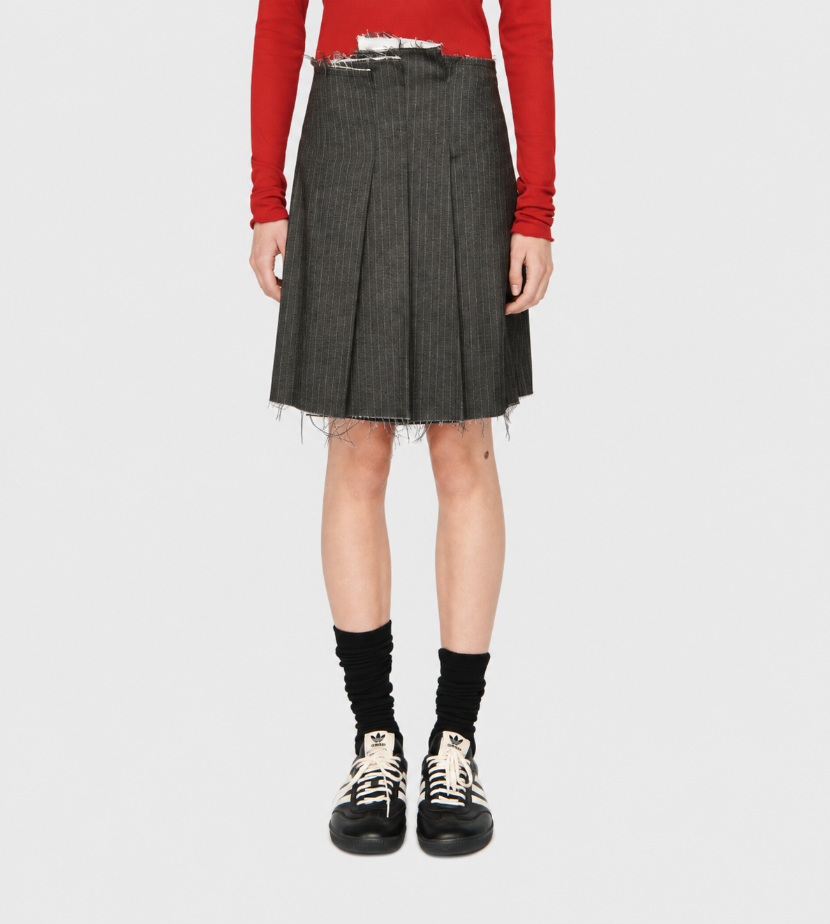 Song for the Mute Pleated Mini Skirt Charcoal at WDLT117, Toronto