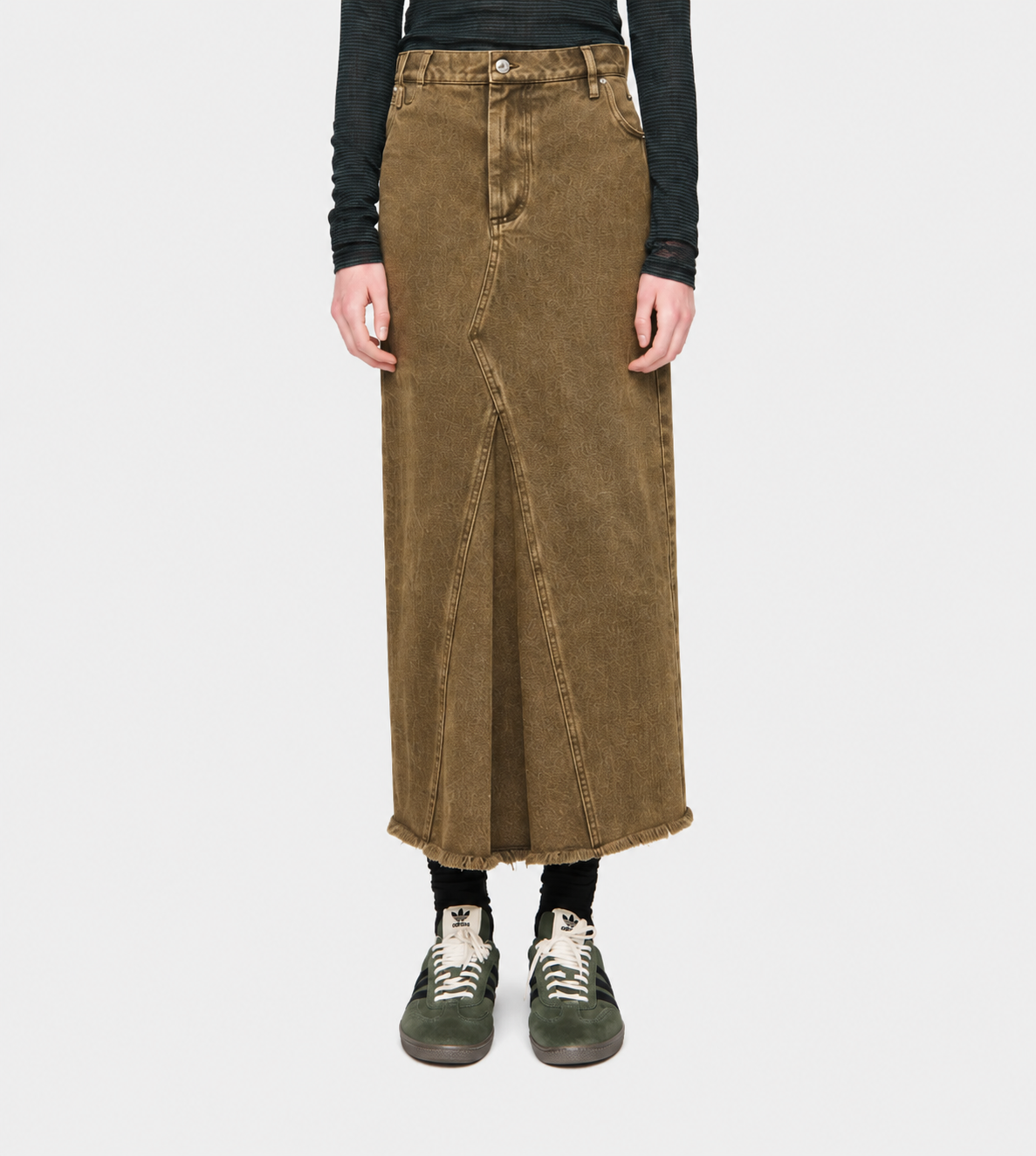Song for the Mute Long Pencil Skirt Blk/Brown at WDLT117, Toronto